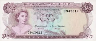 Bahamas 50 Cents - Elizabeth II, 1968 obverse