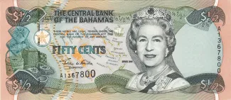 Bahamas 50 Cents - Elizabeth II, 2001 obverse