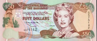 Bahamas 50 Dollars - Elizabeth II, 1996 obverse