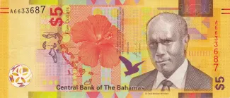 Bahamas 5 Dollars, 2020 obverse