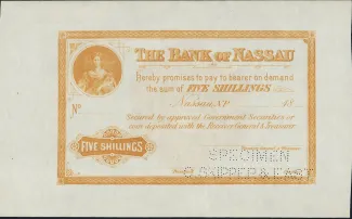 Bahamas 5 Shillings - Victoria, 1870 obverse