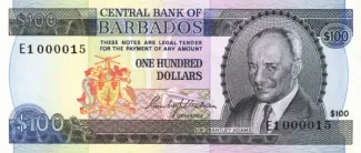 Barbados 100 Dollars, 1973 obverse