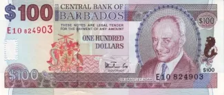 Barbados 100 Dollars, 1999-2000 obverse