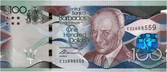Barbados 100 Dollars, 2013-2018 obverse