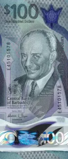Barbados 100 Dollars, 2022-2024 obverse