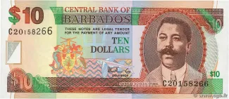 Barbados 10 Dollars, 1999-2000 obverse