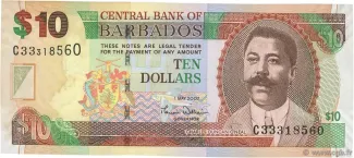 Barbados 10 Dollars, 2007-2012 obverse