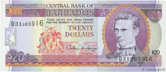 Barbados 20 Dollars, 1996 obverse