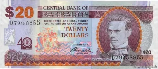 Barbados 20 Dollars, 2012 P-72 obverse