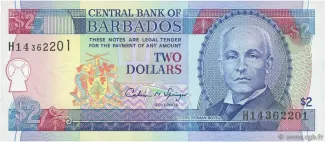 Barbados 2 Dollars, 1995 obverse
