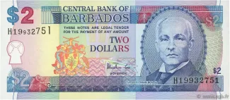 Barbados 2 Dollars, 1998 obverse