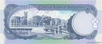 Barbados 2 Dollars, 1998 reverse