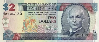 Barbados 2 Dollars, 1999-2000 obverse