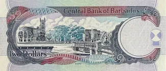 Barbados 2 Dollars, 1999-2000 reverse