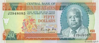 Barbados 50 Dollars, 1989 obverse