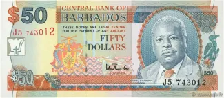 Barbados 50 Dollars, 1997-2000 obverse