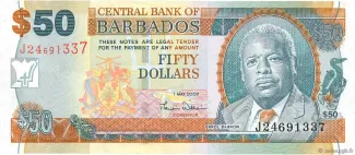 Barbados 50 Dollars, 2007-2012 obverse