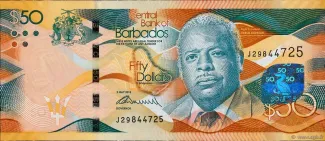 Barbados 50 Dollars, 2013-2018 obverse