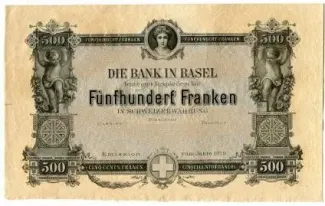 Basel 500 Francs, 1876-1879 obverse