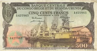 Belgian Congo, Rwanda and Urundi 500 Francs, 1957-1959 obverse