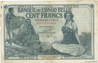Belgian Congo 100 Francs, 1912-1929 obverse
