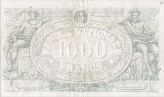Belgium 1.000 Francs, 1884-1906 reverse