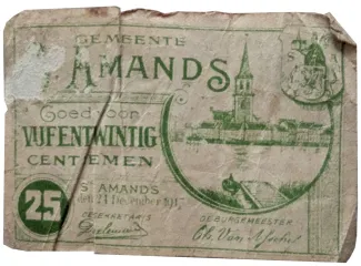 Belgium 25 Centimes, 1917 obverse