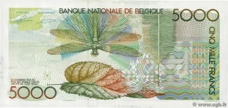 Belgium 5.000 Francs, 1982-1992 reverse