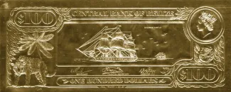 Belize 100 Dollars, 1984 reverse