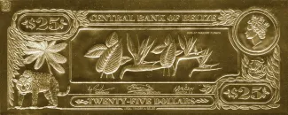 Belize 25 Dollars, 1984 reverse