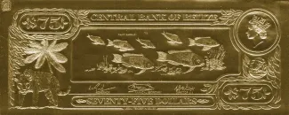 Belize 75 Dollars, 1984 reverse