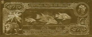 Belize 75 Dollars, 1984 reverse
