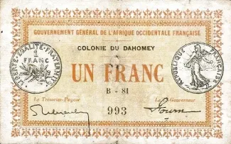 Benin 1 Franc, 1917 image
