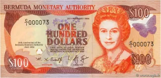 Bermuda 100 Dollars - Elizabeth II, 1994 P-46 obverse