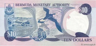 Bermuda 10 Dollars - Elizabeth II, 1993-1997 reverse