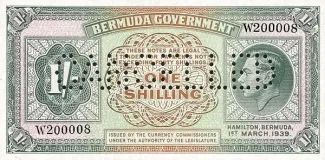 Bermuda 1 Shilling - George VI, 1939 P-6 obverse