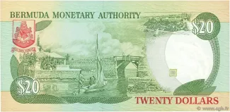 Bermuda 20 Dollars - Elizabeth II, 1996 reverse
