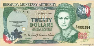 Bermuda 20 Dollars - Elizabeth II, 1997 P-47 obverse