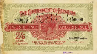 Bermuda 2 Shillings 6 Pence - George V, 1920 P-2 obverse