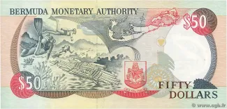Bermuda 50 Dollars - Elizabeth II, 1992 P-40 reverse