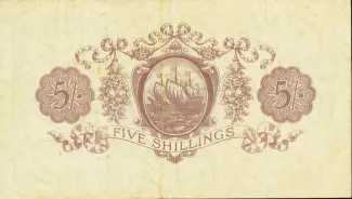 Bermuda 5 Shillings - George V, 1920 reverse