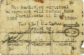 Bohol 10 Centavos, 1944 obverse