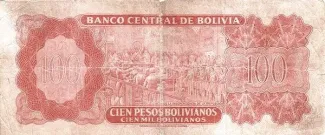 Bolivia 100 Pesos, 1962 reverse