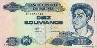 Bolivia 10 Bolivianos, 1993 image