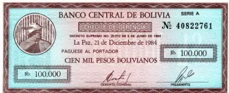 Bolivia 10 Centavos, 1987 P-197 obverse