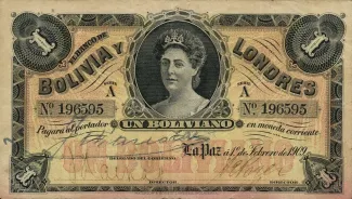 Bolivia 1 Boliviano, 1890 obverse