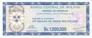 Bolivia 1 Boliviano, 1987 P-199 obverse