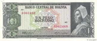Bolivia 1 Peso, 1962 image
