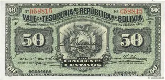 Bolivia 50 Centavos, 1902 P-91 obverse