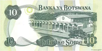 Botswana 10 Pula, 1982-1997 reverse